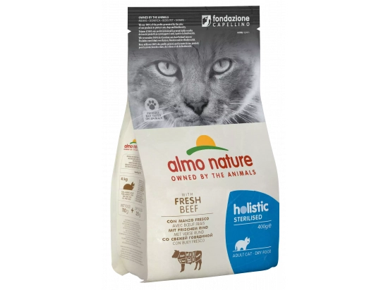 Фото - сухий корм Almo Nature Holistic STERILISED ADULT CAT WITH FRESH BEEF сухий корм для дорослих стерилізованих котів ЯЛОВИЧИНА