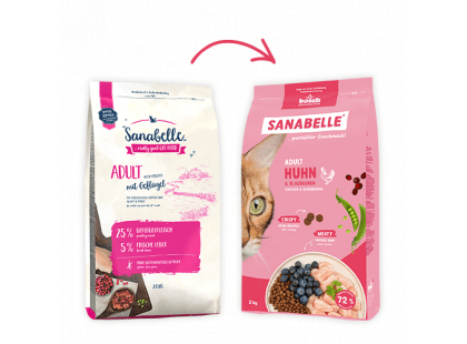 Фото 2 -  сухой корм Bosch Sanabelle ADULT Chicken & Blueberries сухой корм для кошек КУРИЦА И ЧЕРНИКА