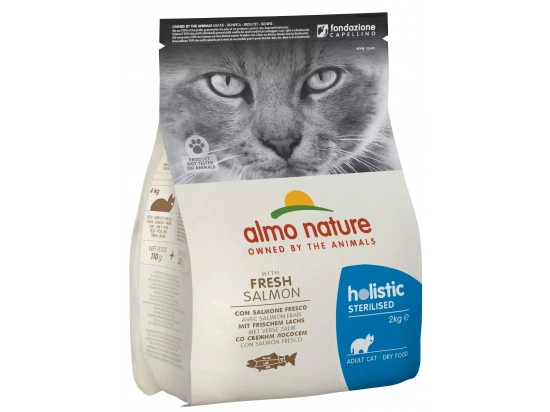 Фото - сухой корм Almo Nature Holistic STERILISED ADULT CAT WITH FRESH SALMON сухой корм для взрослых стерилизованных кошек ЛОСОСЬ