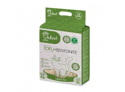 Фото - Velvet Paw Tofu+Bentonite Green Tea гороховый наполнитель с бентонитом для кошек ЗЕЛЕНЫЙ ЧАЙ наполнители Velvet Paw Tofu+Bentonite Green Tea гороховый наполнитель с бентонитом для кошек ЗЕЛЕНЫЙ ЧАЙ