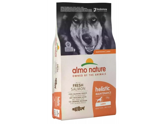 Фото - сухий корм Almo Nature Holistic MAINTENANCE LARGE ADULT DOG WITH FRESH SALMON сухий корм для дорослих собак великих порід ЛОСОСЬ