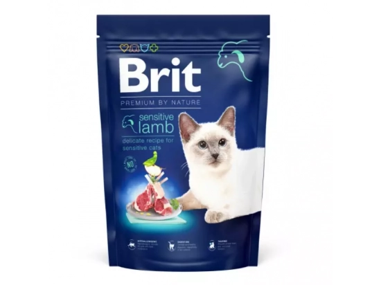 Фото - сухой корм Brit Premium Cat Sensitive Lamb сухой корм для кошек с чувствительным пищеварением ЯГНЕНОК