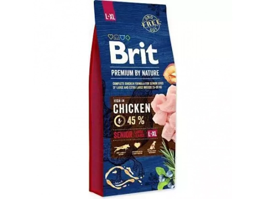 Фото - сухий корм Brit Premium Dog Senior Large & Extra Large L/XL Chicken сухий корм для літніх собак великих і гігантських порід КУРКА