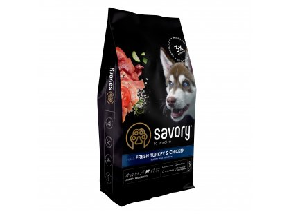 Фото 2 -  сухий корм Savory (Сейворі) JUNIOR LARGE TURKEY & CHICKEN корм для цуценят великих порід ІНДИЧКА та КУРКА