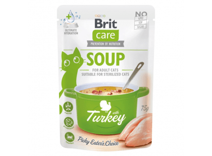 Фото - вологий корм (консерви) Brit Care Cat Soup with Turkey консерви для котів СУП з ІНДИЧКОЮ