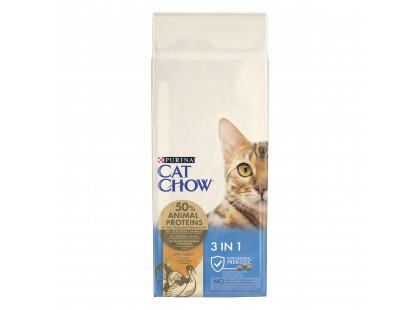 Фото - сухой корм Cat Chow (Кет Чау) 3 in 1 Корм для кошек с формулой тройного действия С ИНДЕЙКОЙ