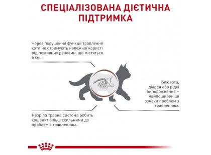 Фото 2 -  ветеринарні корми Royal Canin GASTROINTESTINAL KITTEN ветеринарна дієта для кошенят від 2 до 10 місяців при порушеннях травлення