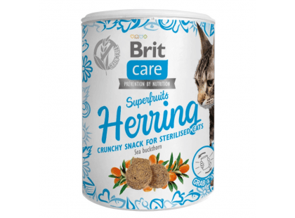 Фото - лакомства Brit Care Cat Snack Superfruits Herring лакомство стерилизованных кошек СЕЛЬДЬ