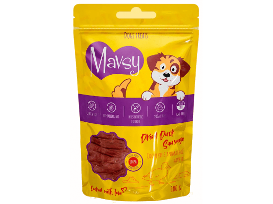 Фото - Mavsy Dried Duck Sausage лакомство сосиски для собак УТКА лакомства Mavsy Dried Duck Sausage лакомство сосиски для собак УТКА