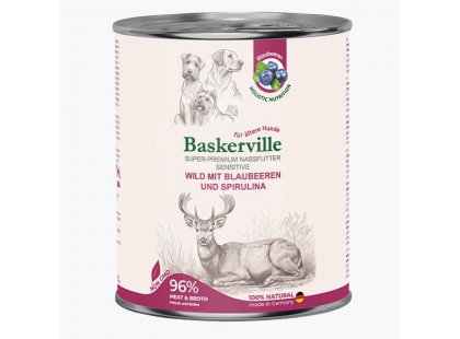 Фото 3 -  влажный корм (консервы) Baskerville Sensitive ОЛЕНИНА С ЧЕРНИКОЙ И СПИРУЛИНОЙ - консервы для собак