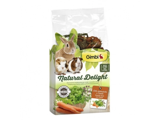 Фото - GimBi NATURAL DELIGHT ласощі для гризунів ТРАВИ І МОРКВА, 100 г ласощі GimBi NATURAL DELIGHT ласощі для гризунів ТРАВИ І МОРКВА, 100 г