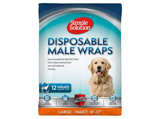 Фото - памперсы и трусики Simple Solution Disposable Wrap for Male Dogs одноразовый влагопоглощающий гигиенический пояс для кобелей