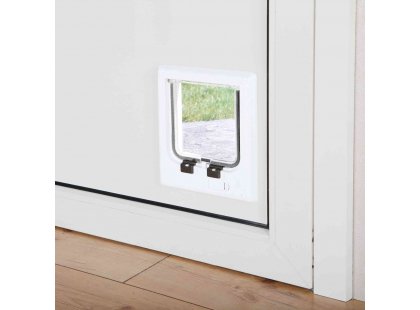 Фото 2 -  двери врезные Trixie 4-Way Flap Door Electromagnetic электромагнитная врезная дверца для кошек и собак, белый (3869)