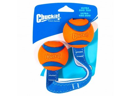 Фото 2 -  игрушки CHUCKIT Ultra Duo Tug игрушка для собак 2 МЯЧА С РЕМНЕМ