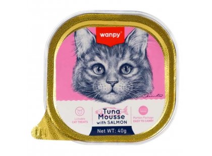 Фото 2 -  влажный корм (консервы) Wanpy Tuna & Salmon влажный корм для кошек, ТУНЕЦ и ЛОСОСЬ, мусс
