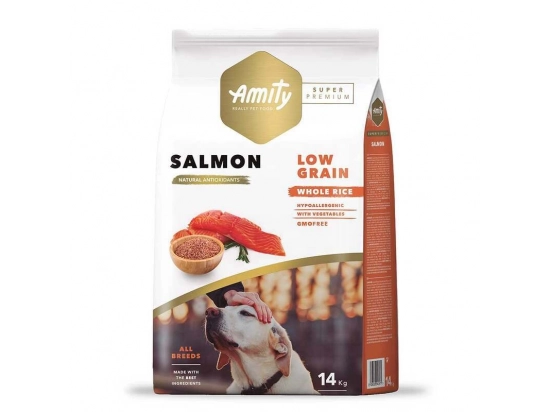 Фото - сухой корм Amity (Амити) Super Premium Low Grain Adult Salmon сухой низкозерновой корм для взрослых собак всех пород ЛОСОСЬ