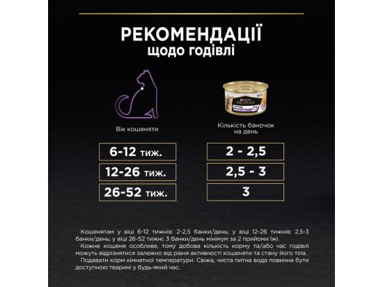 Фото - вологий корм (консерви) Purina Pro Plan (Пуріна Про План) Kitten Healthy Start Chicken вологий корм для кошенят, мус КУРКА