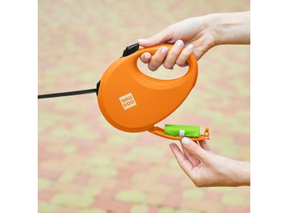 Фото 7 -  рулетки WAUDOG R-leash поводок рулетка с контейнером для пакетов, светоотражающая лента, оранжевый