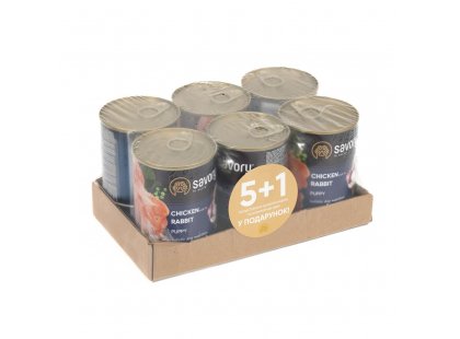 Фото 8 -  вологий корм (консерви) Savory (Сейворі) CHICKEN RABBIT PUPPY вологий корм для цуценят (курка та кролик)