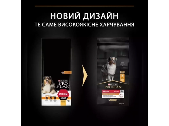 Фото - сухий корм Purina Pro Plan (Пуріна Про План) Adult Medium Chicken сухий корм для дорослих собак середніх порід КУРКА