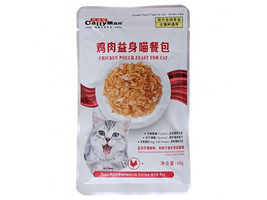 Фото - влажный корм (консервы) CattyMan (КэттиМен) Urinary Care Chicken Feast влажный корм для кошек склонных к МКБ КУРИЦА С МАКРЕЛЬЮ В ЖЕЛЕ