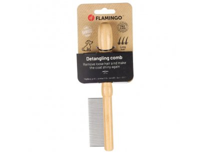 Фото - расчески, щетки, грабли Flamingo (Фламинго) Comb Medium Bamboo деревянная расческа для собак со средними зубцами