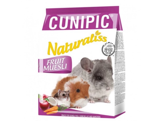 Фото - ласощі Cunipic (Куніпік) Naturaliss Fruit Muesli ласощі - фруктові мюслі для морських свинок, хом'яків та шиншил