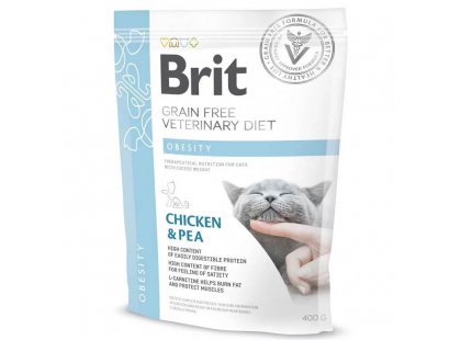 Фото - ветеринарні корми Brit Veterinary Diet Cat Grain Free Obesity Chicken & Pea беззерновий сухий корм для котів із надмірною вагою КУРКА та ГОРОХ