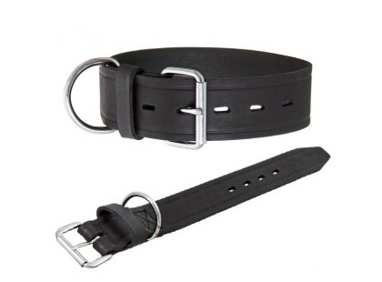 Фото 2 -  амуниция Flamingo (Фламинго) RONDO COLLAR (РОНДО КОЛЛАР) ошейник для собак, натуральная кожа, черный