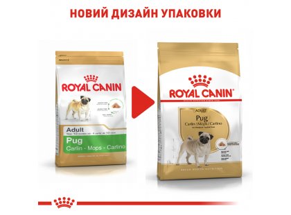 Фото 2 -  сухой корм Royal Canin PUG ADULT (МОПС ЭДАЛТ) корм для собак от 10 месяцев