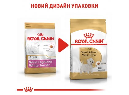 Фото 2 -  сухой корм Royal Canin WESTIE HIGHLAND WHITE TERRIER ADULT (ВЕСТ ХАЙЛЕНД ВАЙТ ТЕРЬЕР ЭДАЛТ) корм для собак от 10 месяцев