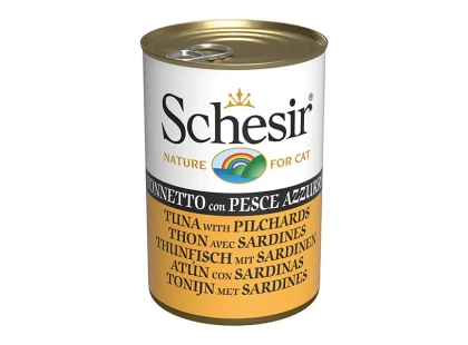 Фото - Schesir (Шезир) Tuna with Pilchards консервы для кошек ТУНЕЦ И САРДИНА В ЖЕЛЕ влажный корм (консервы) Schesir (Шезир) Tuna with Pilchards консервы для кошек ТУНЕЦ И САРДИНА В ЖЕЛЕ