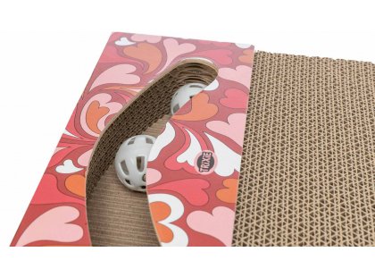 Фото 3 -  дряпалки, з будиночками Trixie Кігтеточка з картону до дня Св. Валентина з м'ячиками, червоний