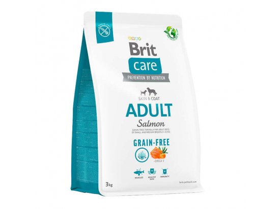 Фото - сухий корм Brit Care Dog Grain Free Adult Salmon беззерновий сухий корм для шкіри та шерсті собак малих і середніх порід ЛОСОСЬ