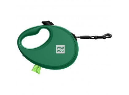 Фото - WAUDOG R-leash поводок рулетка с контейнером для пакетов, светоотражающая лента, зеленый рулетки WAUDOG R-leash поводок рулетка с контейнером для пакетов, светоотражающая лента, зеленый