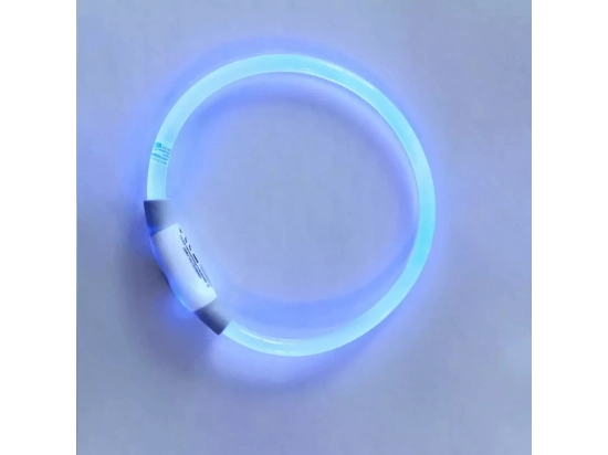 Фото - Trixie USB Flash Light Ring нашийник для собак, що світиться, прозорий, синій амуніція Trixie USB Flash Light Ring нашийник для собак, що світиться, прозорий, синій