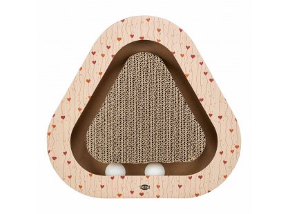 Фото - Trixie Кігтеточка трикутна з картону до дня Св. Валентина з м'ячиками, помаранчевий дряпалки, з будиночками Trixie Кігтеточка трикутна з картону до дня Св. Валентина з м'ячиками, помаранчевий