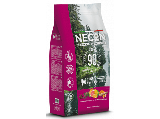 Фото - сухий корм Necon Natural Wellness Cat Sterilized Low Fat Duck & Rice сухий корм для стерилізованих і схильних до ожиріння котів КАЧКА та РИС