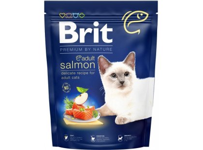 Фото - сухий корм Brit Premium Cat Adult Salmon сухий корм для кішок ЛОСОСЬ