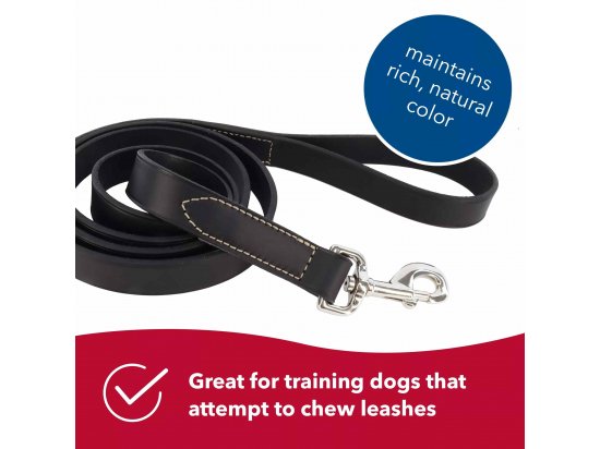 Фото - амуниция Coastal (Костал) Circle-T Dog Leash кожаный поводок для собак, ЧЕРНЫЙ