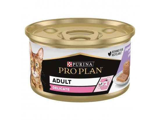 Фото - влажный корм (консервы) Purina Pro Plan (Пурина Про План) Adult Delicate Turkey влажный корм для кошек с чувствительным пищеварением, кусочки в паштете ИНДЕЙКА