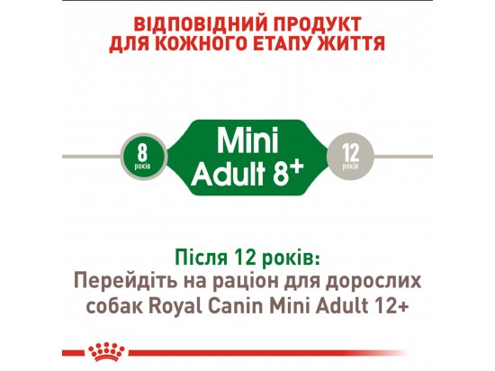 Фото - сухий корм Royal Canin MINI ADULT 8+ (СОБАКИ ДРІБНИХ ПОРІД ЕДАЛТ 8+) корм для собак від 8 років