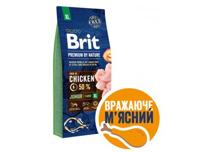 Фото 2 -  сухой корм Brit Premium Junior Extra Large XL Chicken сухой корм для щенков и молодых собак гигантских пород КУРИЦА