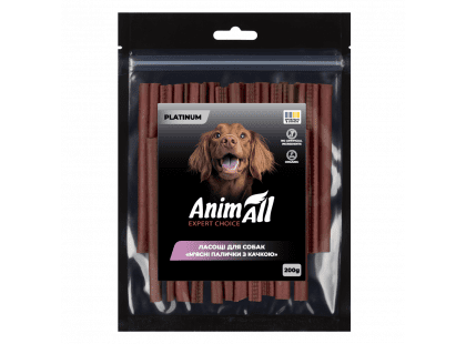 Фото 2 -  лакомства AnimAll Platinum лакомство для собак МЯСНЫЕ ПАЛОЧКИ С УТКОЙ
