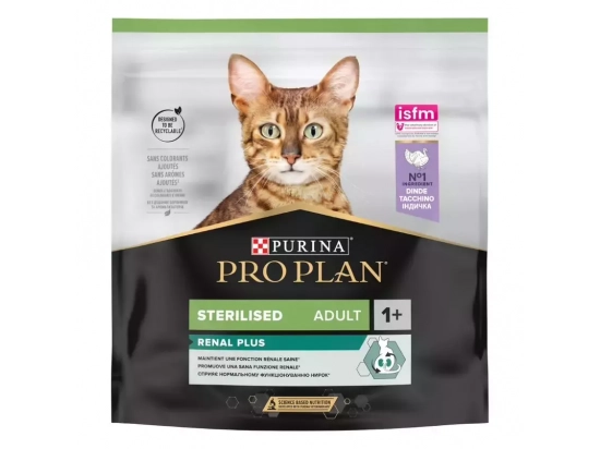 Фото - сухой корм Purina Pro Plan (Пурина Про План) Renal Plus Sterilised Adult Turkey cухой корм для стерилизованных кошек ИНДЕЙКА