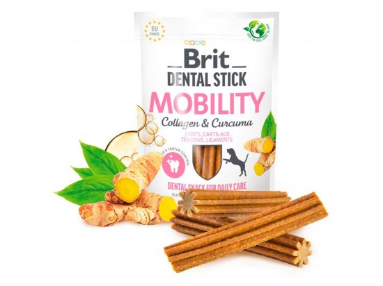 Фото - лакомства Brit Care Dog Dental Stick Mobility Collagen & Curcuma лакомство для мобильности суставов у собак КОЛЛАГЕН и КУРКУМА