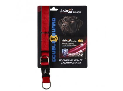 Фото 2 -  от блох и клещей AnimAll VetLine Double Guard комплект ошейник с противопаразитарной лентой для собак, красный