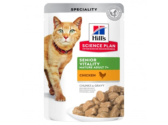 Фото - Hill's Science Plan Mature Adult Senior Vitality Chicken корм для літніх котів КУРКА вологий корм (консерви) Hill's Science Plan Mature Adult Senior Vitality Chicken корм для літніх котів КУРКА