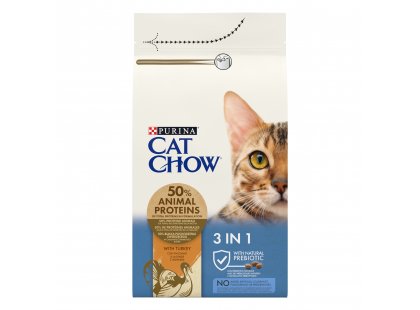 Фото - сухой корм Cat Chow (Кет Чау) 3 in 1 Корм для кошек с формулой тройного действия С ИНДЕЙКОЙ