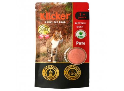 Фото - Klicker Beef Pate влажный корм для кошек, ГОВЯДИНА, паштет влажный корм (консервы) Klicker Beef Pate влажный корм для кошек, ГОВЯДИНА, паштет